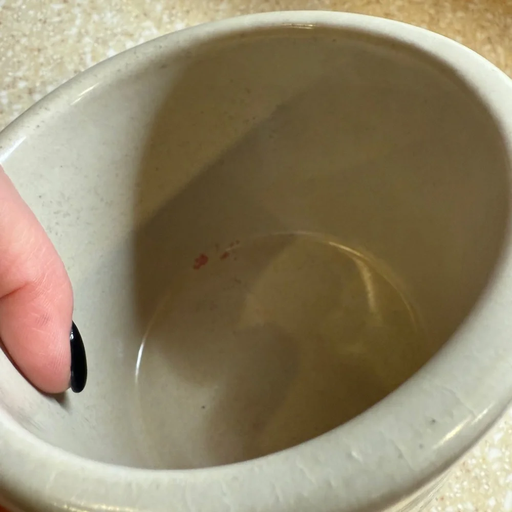 Vintage Crock Roseville Robinson Ransbottom Blue 1 Quart Low Striped Ceramic Pot - Picture 5 of 16